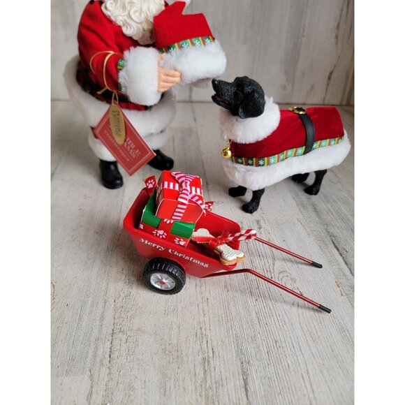 Clothtique possible dreams santa dog Days of Christmas dept 56 6000733 cart set - Picture 2 of 8